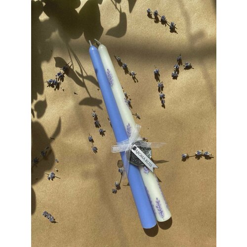 Свечи из соевого воска с ручной росписью/Лаванда/Ручная работа