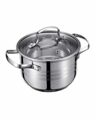 фото Кастрюля Regent Inox Linea CINTURA со стекл. крышкой 2,1л, 16х10,5 см, (нерж сталь, стекло) 93-CIN-02