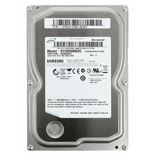 Жесткий диск Samsung ST500DM005 500Gb SATAII 35 HDD 5960₽