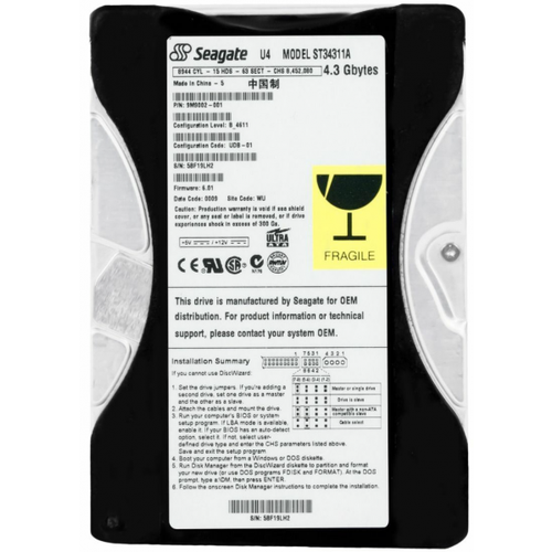 Жесткий диск Seagate ST34311A 4,3Gb 5400 IDE 3.5