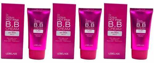 Крем ББ для лица Lebelage Dr.Derma Hot Pink, многофункциональный с экстрактом розы, 30 мл, 3 шт