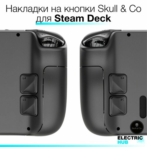 Премиум накладки на кнопки Skull & Co для Steam Deck/OLED, комплект из 4 штук, цвет Черный (Black)