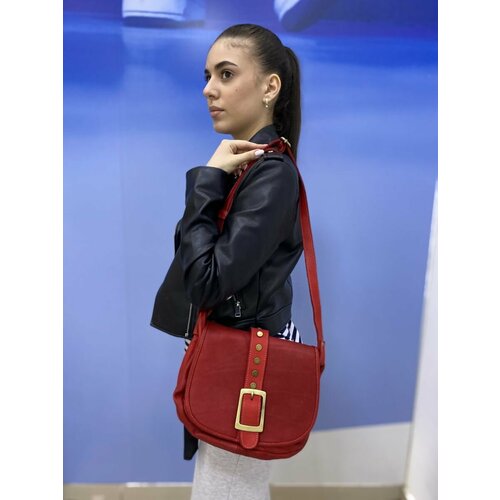 Сумка кросс-боди , фактура гладкая, красный