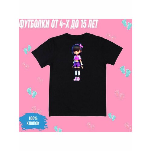 Футболка Zerosell милая девочка аниме, размер 5 лет, черный футболка милая добрая девочка размер 5 лет черный