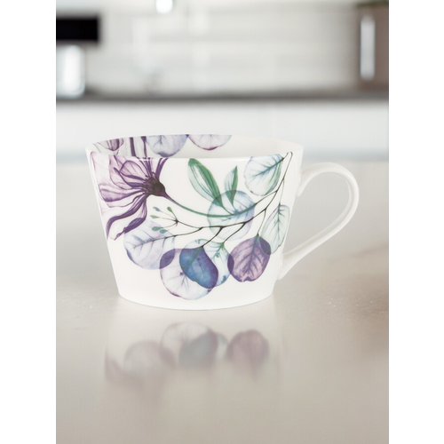 Кружки для чая 2 шт Home & Style Азалия фиолетовая, фарфоровые, 480 мл