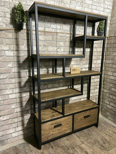 Изображение товара Стеллаж "EasyLOFT" в стиле лофт, с ящиками "Ящики для хранения", 150х40х200 см.