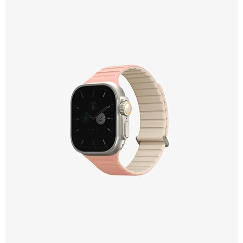 Ремень силиконовый Uniq REVIX EVO для Apple Watch 49/45/44/42MM, цвет розовый/слоновая кость (CREPE PINK/IVORY)49MM-REVECPNKIVY белый, бежевый, розовый, размер XXL (запястье более 200 мм), L (запястье 160–180 мм), М (запястье 150–160 мм), XL (запястье 180–200 мм)