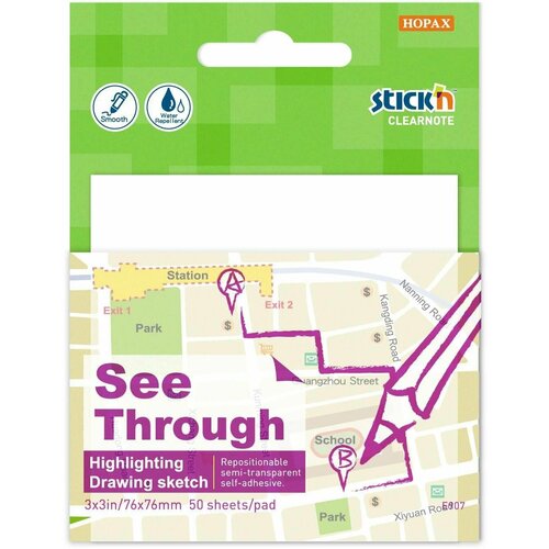 Блок самоклеящийся пластиковый 76 76 50 листов прозрачные белый 26617 упаковка 18 шт 3960₽