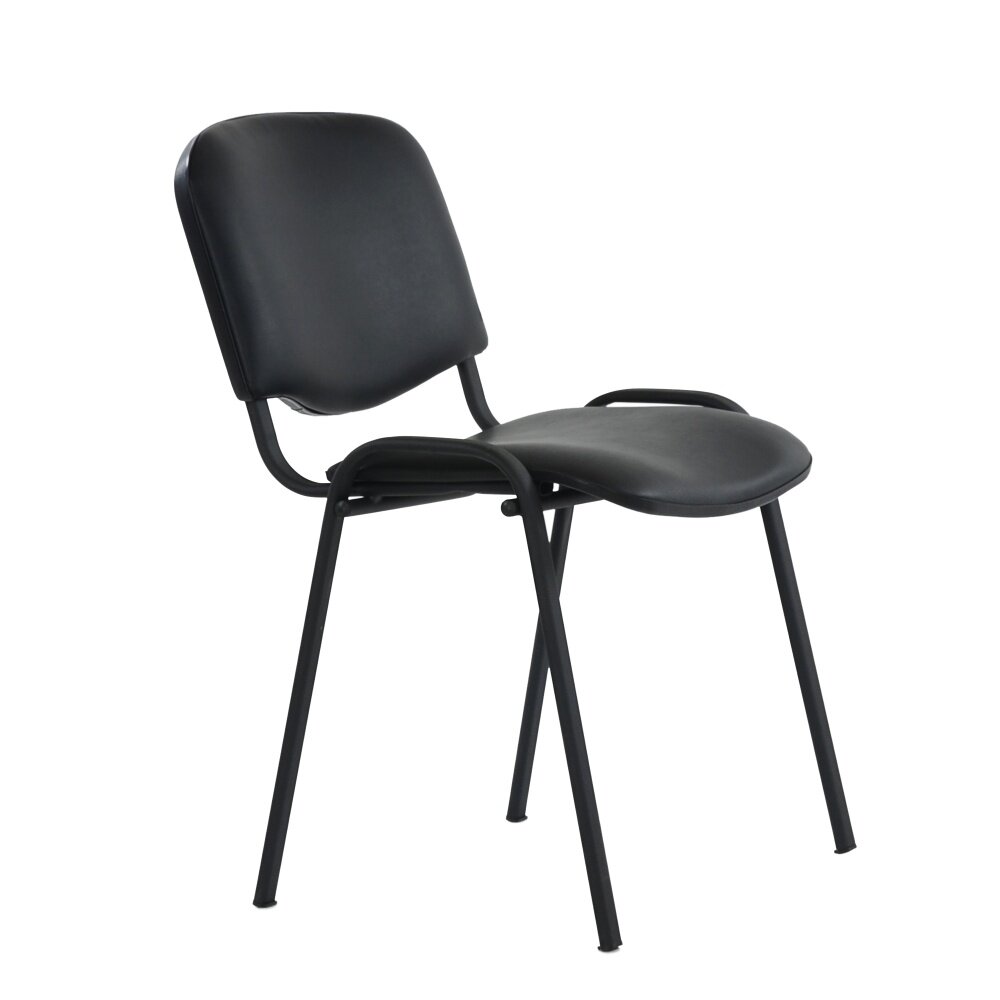 фото Стул ISO черный каркас, черная кожа, ALN