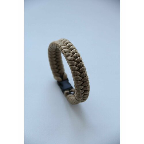 Плетеный браслет, размер 21 см, бежевый