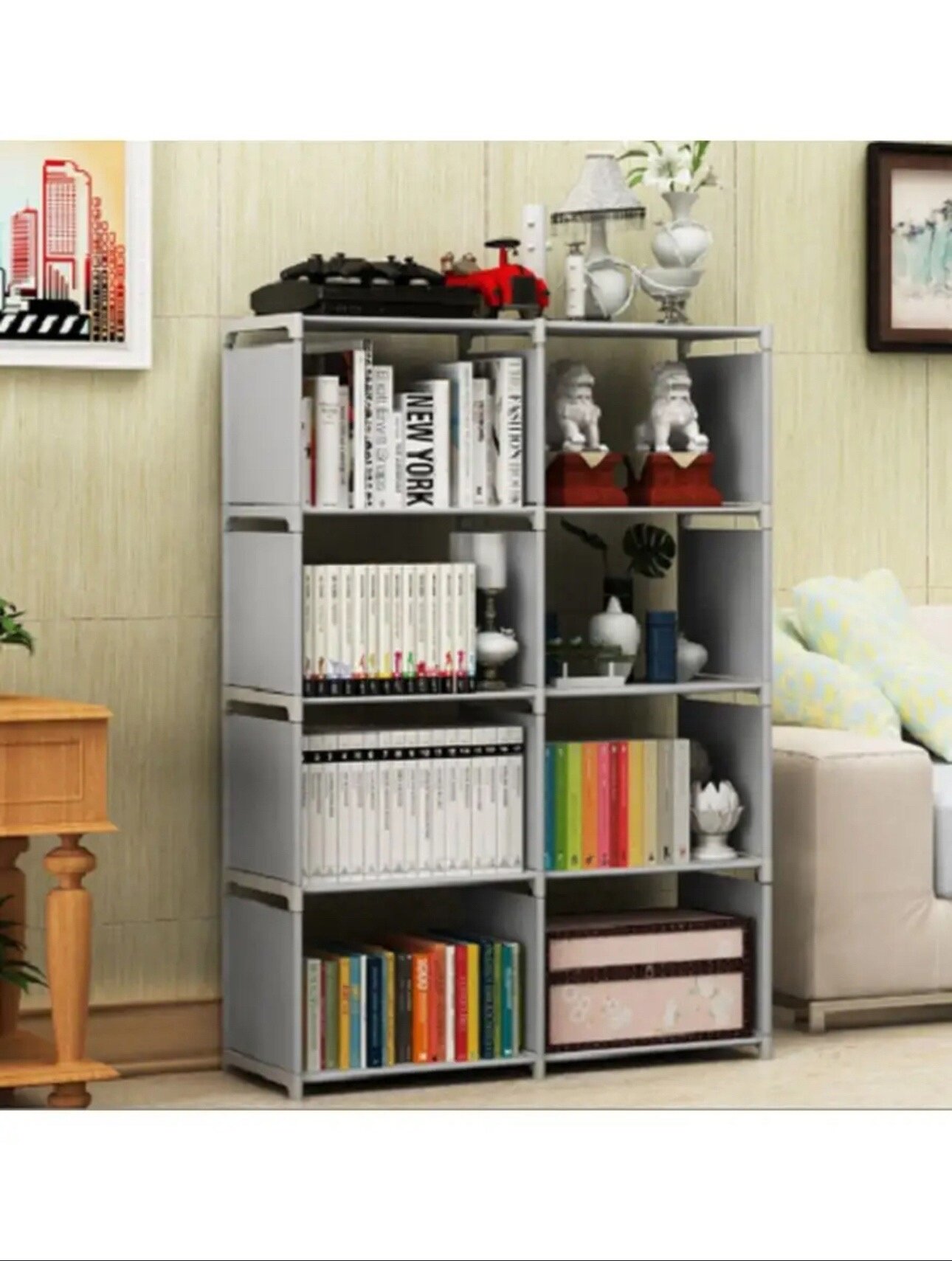 фото Книжная полка для дома, простая книжная полка, креативный и современный гардероб, детский стеллаж для хранения игрушек