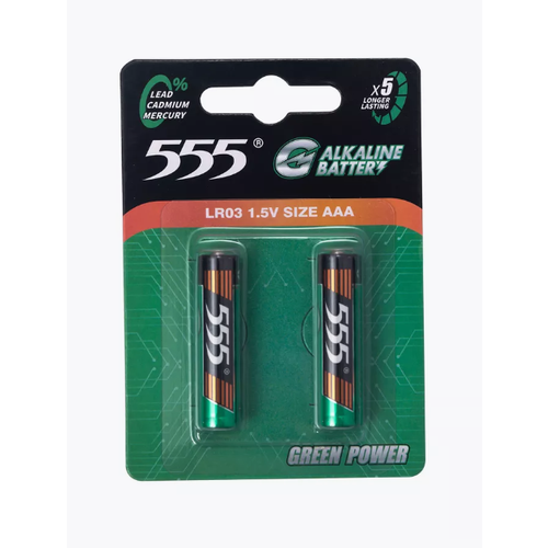 Элементы питания 555 AAA LR03 алкалиновые, 2 шт