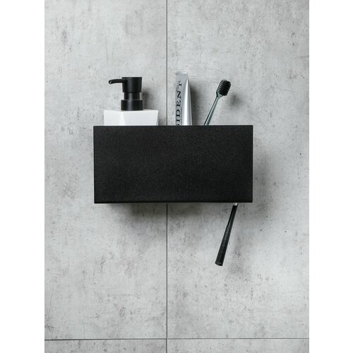 Комплект из 2х полок для ванной комнаты 22,5 см черная