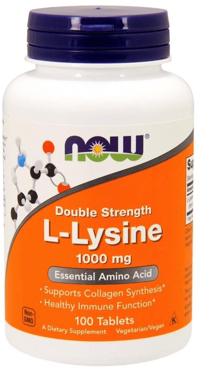 NOW Foods L-Lysine, L-Лизин 1000 мг 100 таблеток