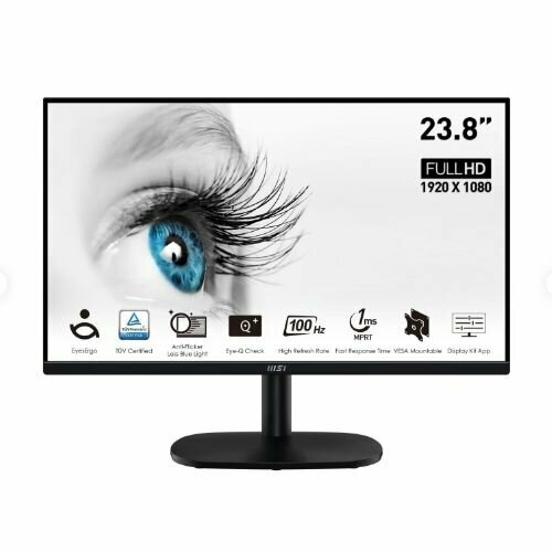 24 Монитор MSI PRO MP245V MP245V чёрный - 1920x1080100Гц VA 1 мс 40001 300 Кдм2 178178 VGA D-SUB HDMI 35 мм 1769300₽