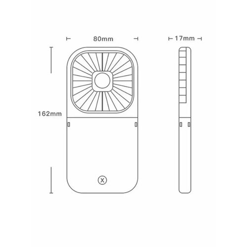 Портативный вентилятор-повербанк 2в1 3000mAh (F30 pro), черный