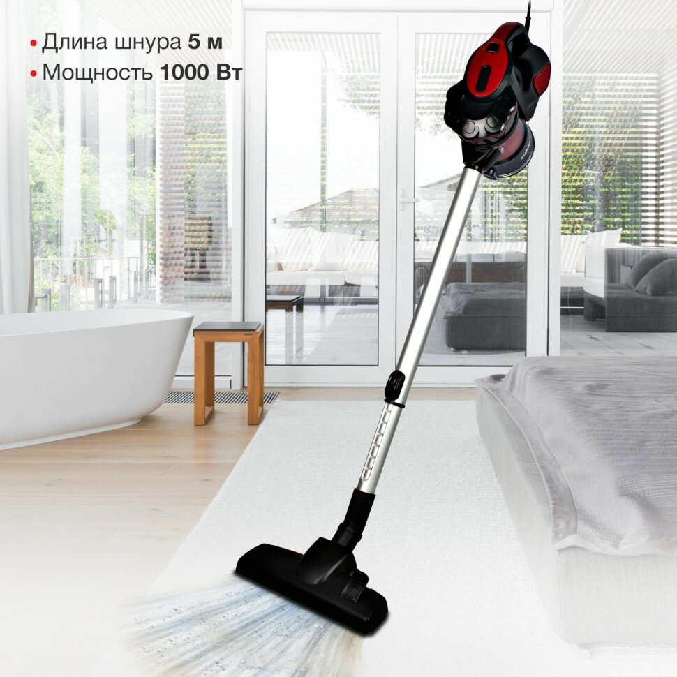 Пылесос ручной Starwind SCH1310 1000Вт красный/черный — фото 1