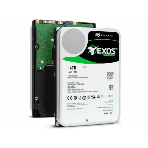 ST14000NM0018 Жесткий диск Seagate 14TB Exos X14 512E 35 SATA 6Gbs 7200rpm 02YH502 27850₽