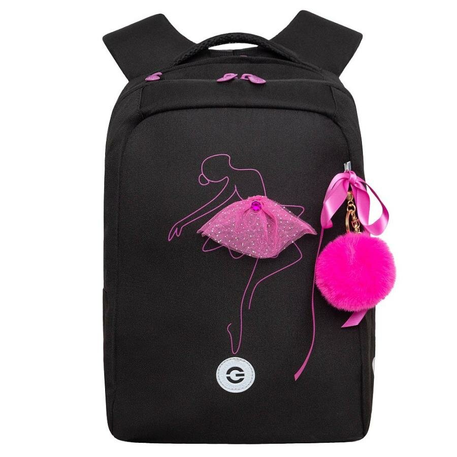 Рюкзак школьный GRIZZLY с карманом для ноутбука 13", двумя отделениями, анатомической спинкой, для девочки RG-366-1/1