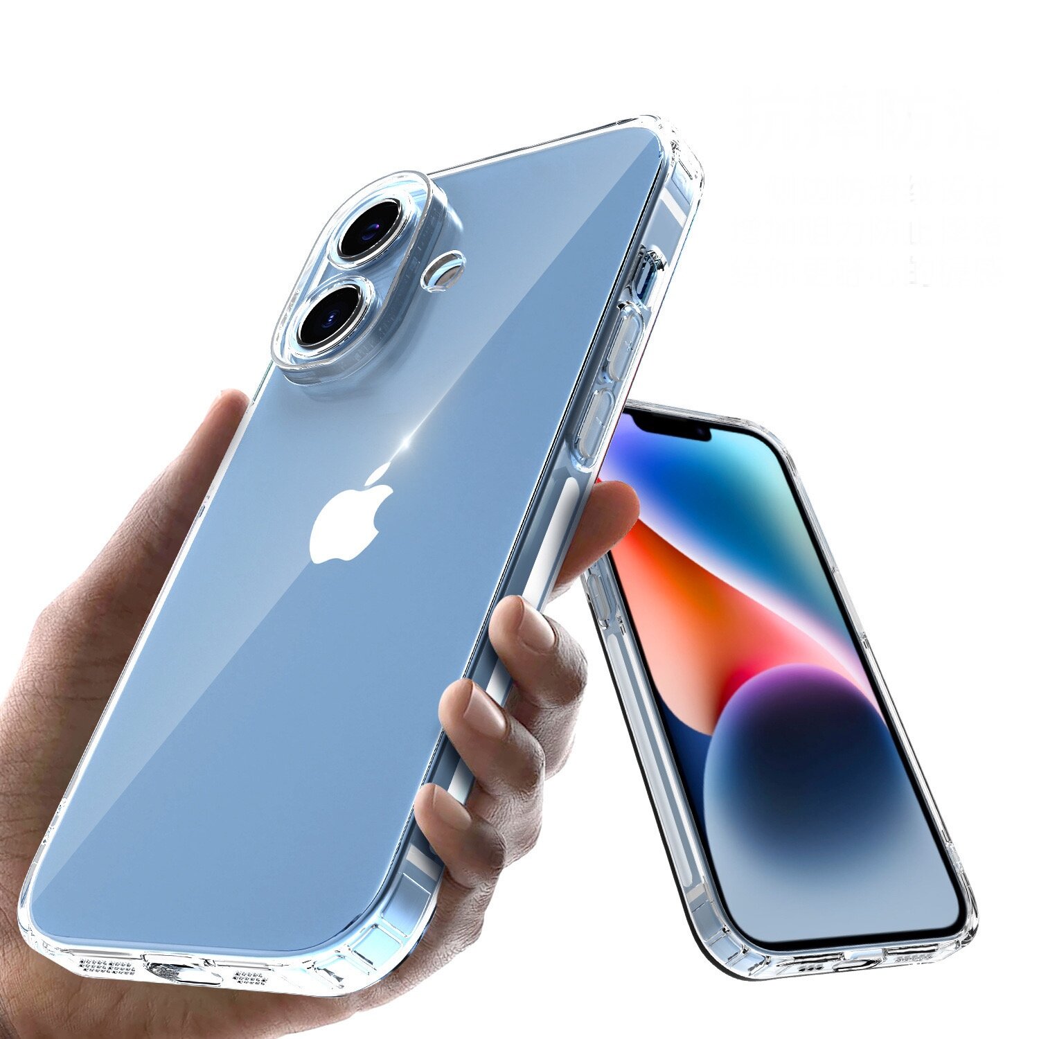 Чехол для Apple iPhone 16 (Эпл Айфон 16) с защитой камеры, прозрачный — фото 1