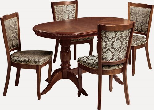 Изображение товара Обеденная группа Лорель 140(180) х 80 см и 4 стула Лорель Миланский орех