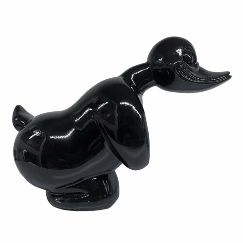 Украшение автомобиля серебристая утка-черный