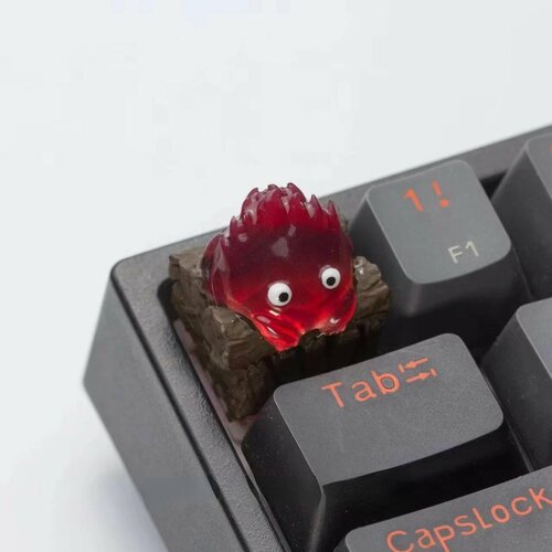 Kawaii Keycap Calcifer для механической клавиатуры, Красный