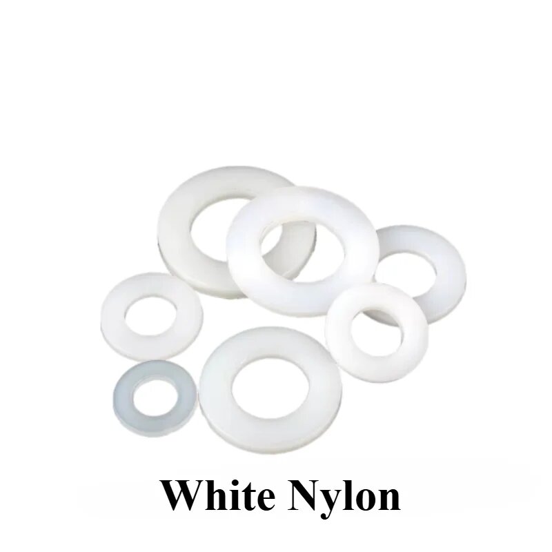 Пластиковые нейлоновые шайбы XMSJ M2-M20 черные/белые Hard White Nylon M5x15x1mm 60pcs