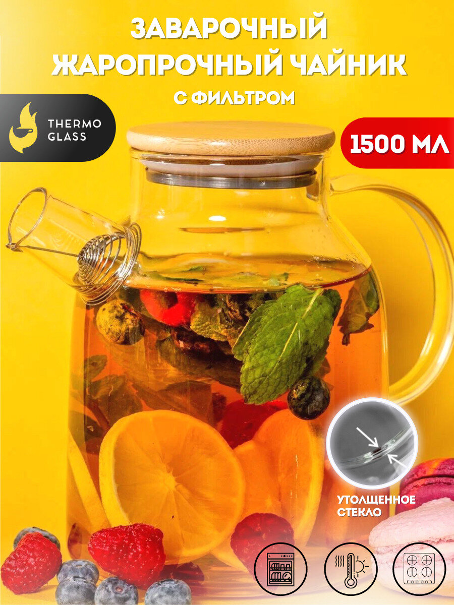 Чайник стеклянный заварочный 