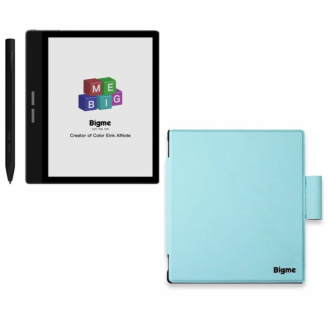 Электронная книга Bigme B751C с голубым чехлом и стилусом (цветной экран, Android 11)