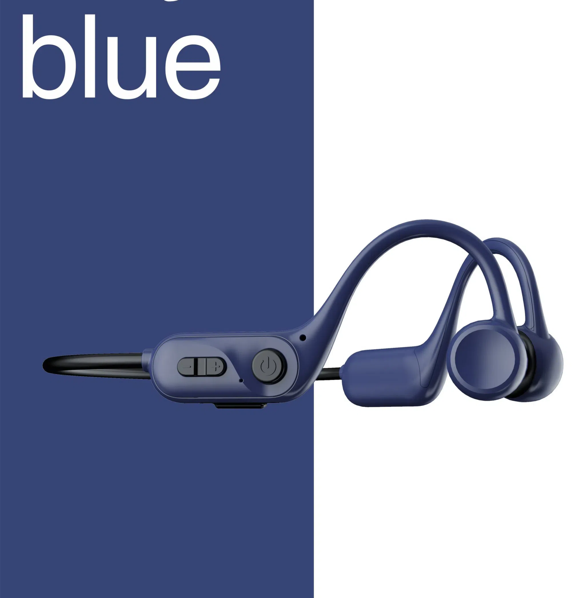 Беспроводная Bluetooth-гарнитура костной проводимости IPX68 Водонепроницаемый Спорт бег хранения 10000 Музыка Синий