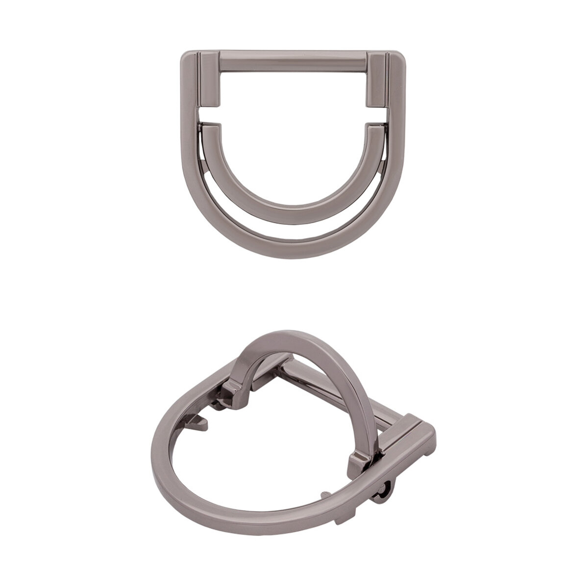 MB 158 Пряжка (Полукольцо двойное) 30мм металл (олово (черный никель))