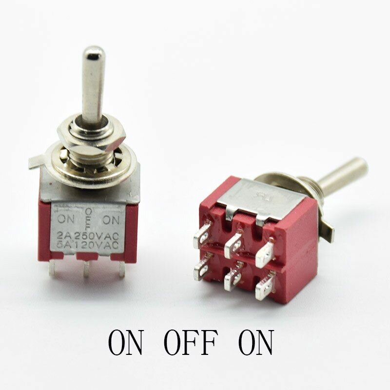 Тумблер MTS-203 2A-250V 6PIN (ON-OFF-ON), 5шт