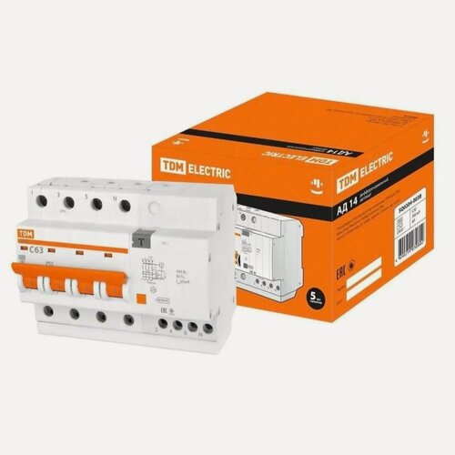 Изображение товара TDM Electric Дифференциальный переключатель АД14 63A 30mA 4.5kA 400B SQ0204-0045