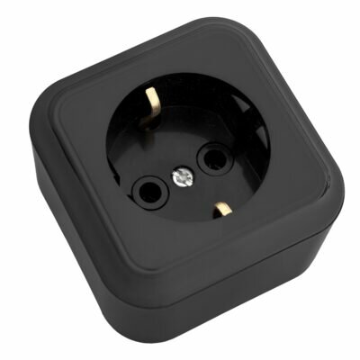 Евророзетка 1 ОП 16А Bylectrica Пралеска черный