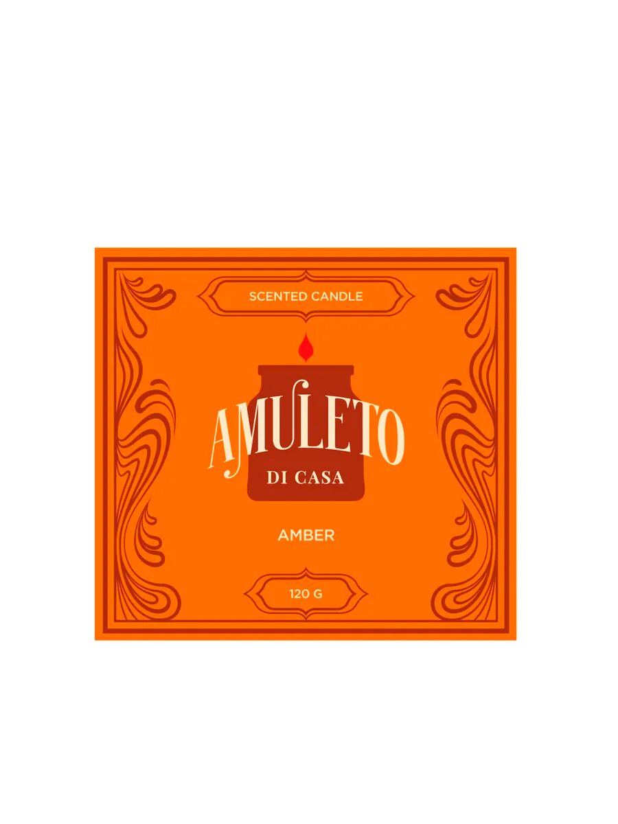 Свеча Amuleto Di Casa "Янтарная Смола", ароматическая, 120 г — фото 1