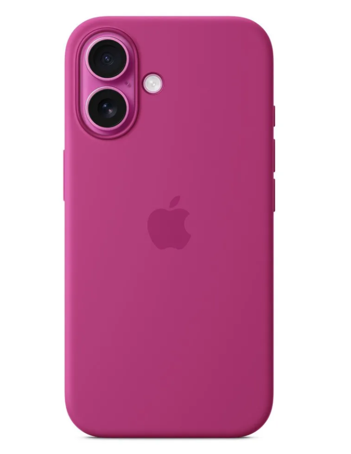 Чехол Силиконовый MagSafe для iPhone 16, Silicone case MagSafe для айфон 16 - Fuchsia