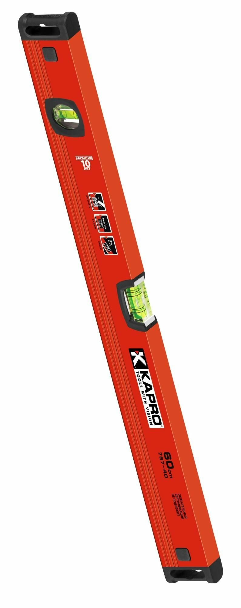 Строительный уровень KAPRO SMART 787-40-60 брусковый 60 см точность 05мм/м 2 глазка