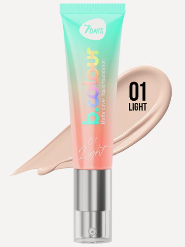 Изображение товара 7DAYS Тональный крем для лица светлый, матирующий, увлажняющий, стойкий B.COLOUR 01 LIGHT