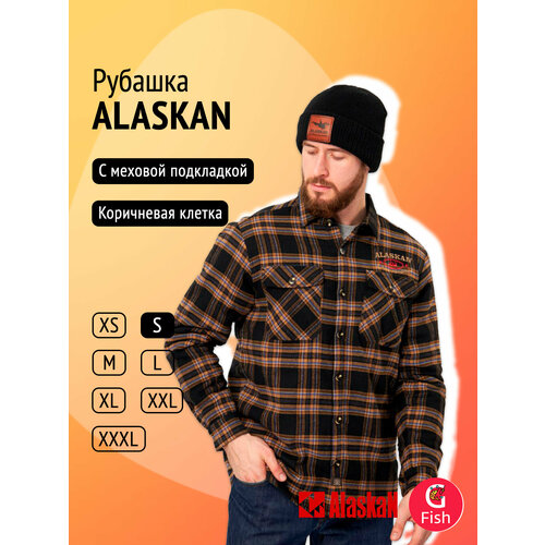фото Рубашка alaskan, размер s, черный, коричневый