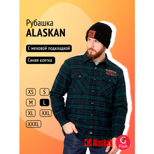 фото Рубашка alaskan, размер l, синий, зеленый