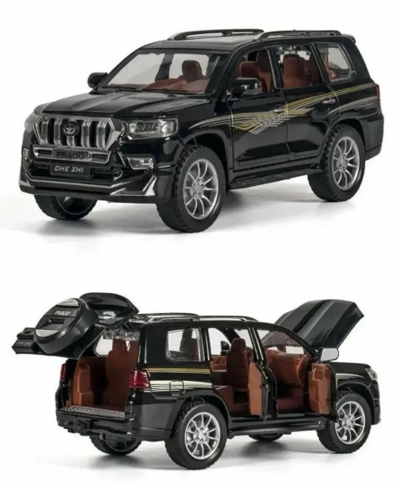 Машинка металлическая игрушка Toyota Land Cruiser Prado масштаб 1:24, со световыми и звуковыми эффектами — фото 1