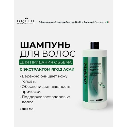 Brelil Numero Шампунь для придания объема с экстрактом ягод асаи Volume 1000 мл