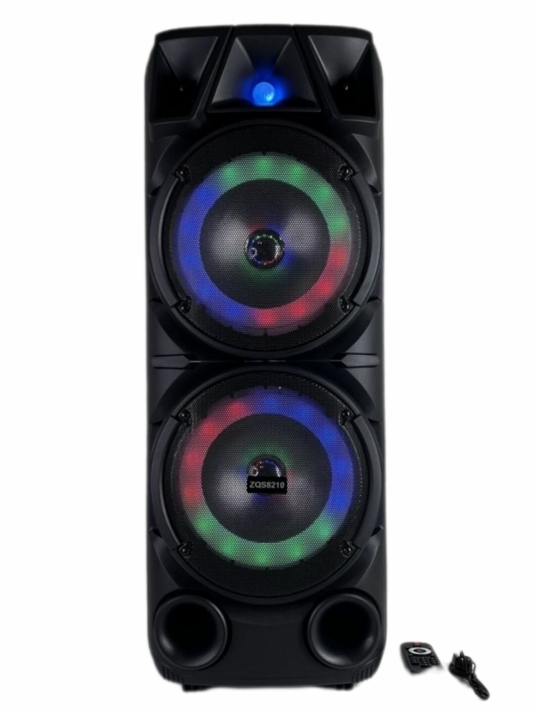 Беспроводная большая колонка ZQS8210 speaker на колесиках с микрофоном и пультом / колонка блютуз с цифровым дисплеем, караоке — фото 1