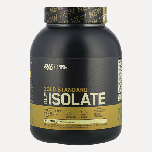 Изображение товара Optimum Nutrition GOLD STANDARD 100% ISOLATE, 1320 г (Насыщенная ваниль)
