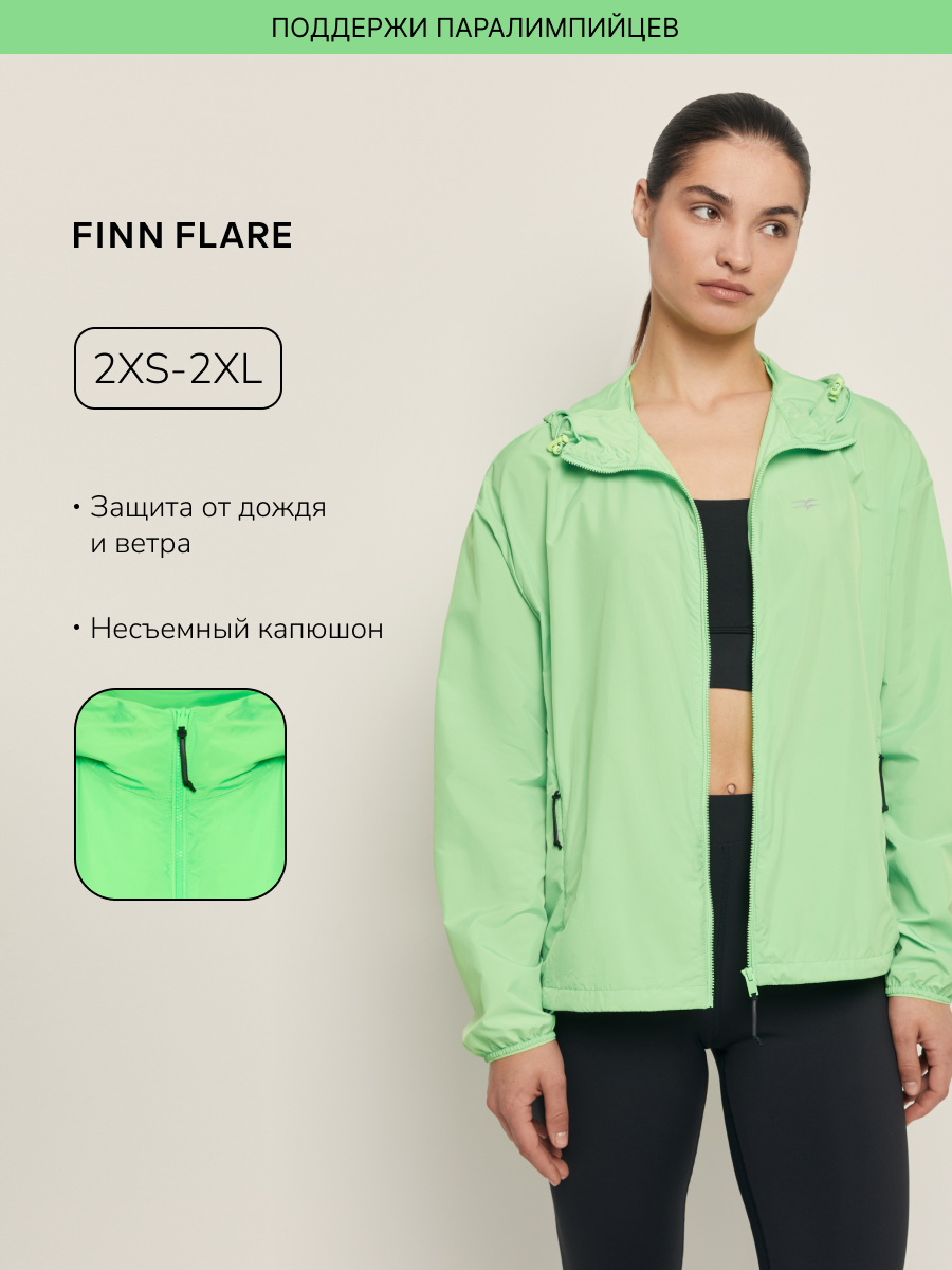 Ветровка FINN FLARE Спортивная ветровка с капюшоном, размер 2XL(176-104-110), серый