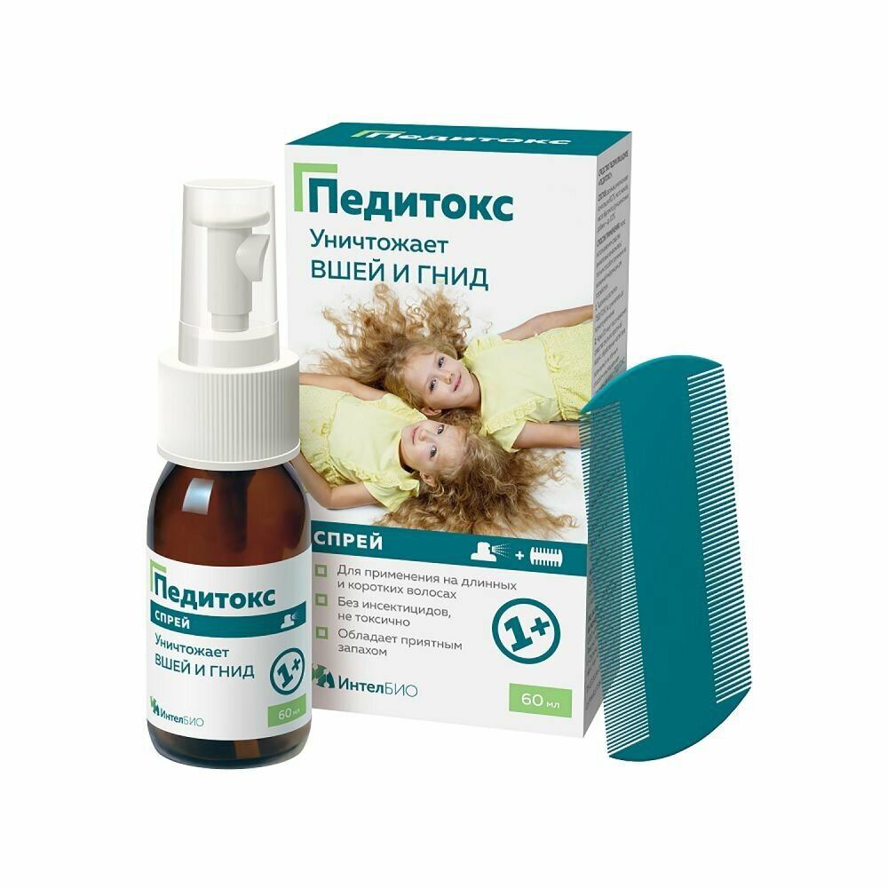 Картинки Спрей для волос и кожи "Педитокс", от вшей и педикулеза, спрей, 60 мл