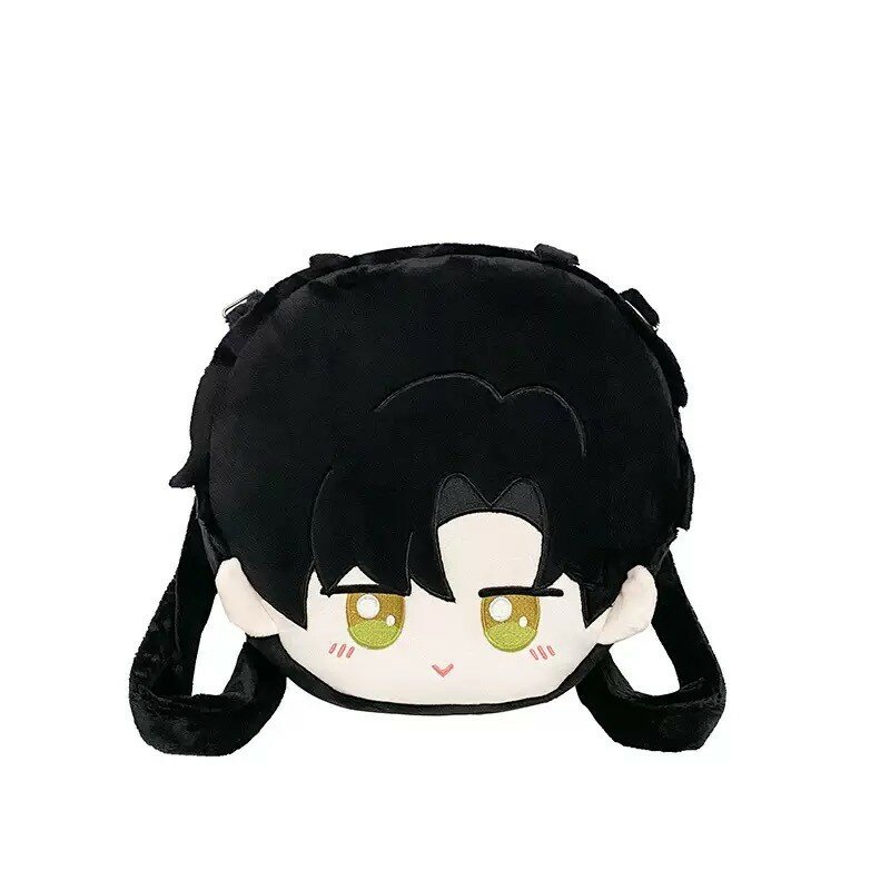 Love deep space anime backpack with plush material for daily use and storage, black