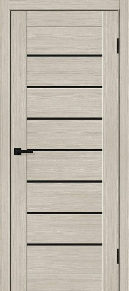 Межкомнатная Дверь с Экошпоном Bravo Браво-22 Cream Melinga / Black Shine 800х2000мм (полотно 1шт) / Браво.