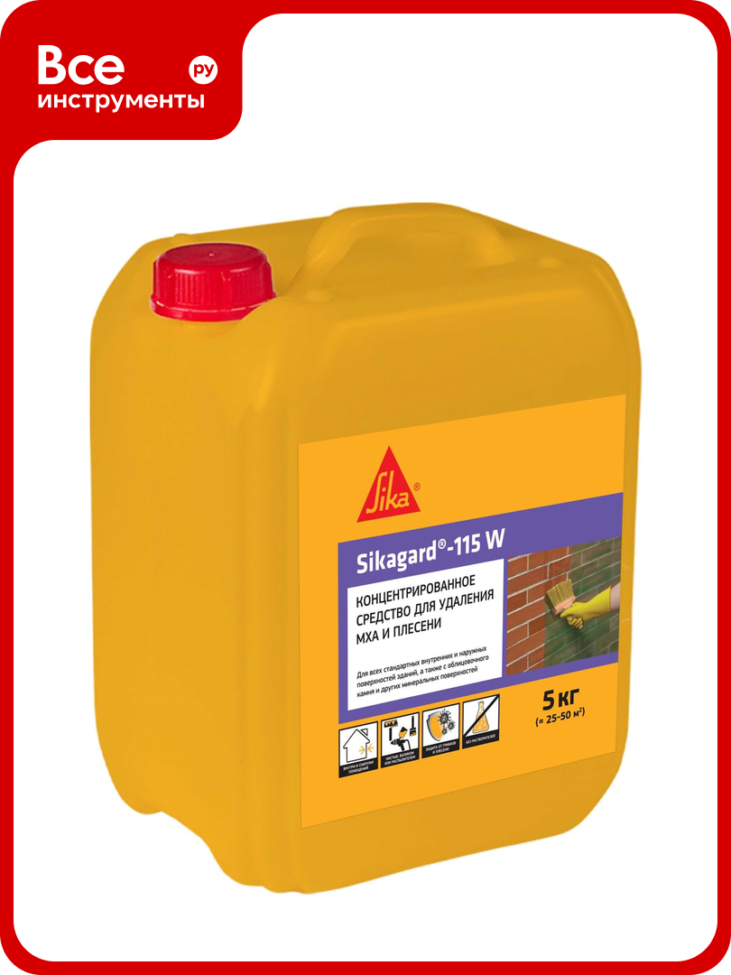 Концентрированное средство для удаления мха и плесени канистра SIKA 5 кг gard 115 W 814331